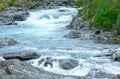 Summer mountain river waterfalls (Norge) Royalty Free Stock Photo