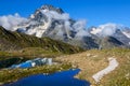 Summer mountain scene, caucasus russia Royalty Free Stock Photo