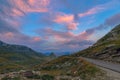 Summer mountaine landscape with sunset sky. Mountain scenery, National park Durmitor, Zabljak, Montenegro