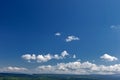 Summer mountains green grass and blue sky with clouds. Royalty Free Stock Photo