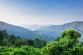 Summer mountains green grass and blue sky landscape Royalty Free Stock Photo