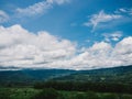 Summer mountains green grass and blue sky landscape Royalty Free Stock Photo