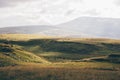 Summer mountains green grass fields landscape Royalty Free Stock Photo