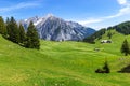 Summer mountains landscape in Alps. Austria, Gnadenwald, Tyrol Region Royalty Free Stock Photo