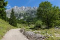 Summer mountains landscape. Hiking in the Alps, Kaiser Mountains, Austria, Tirol Royalty Free Stock Photo