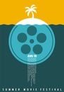 Summer movie festival simple minimalist poster concept