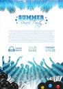 Summer Music Background with Instruments - Vector Royalty Free Stock Photo