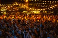 Summer music festival crowd partying outdoor