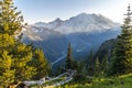 Summer natural scenery of Mount Rainier Sunrise and Paradise. Royalty Free Stock Photo