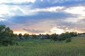 Summer nature with beautiful clouds. Royalty Free Stock Photo