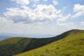 Summer nature landscape with Borzhava ridge and peak of mount Stoj. Carpathian mountains, Ukraine Royalty Free Stock Photo