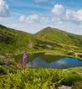 Summer Nesamovyte lake landscape, Chornohora ridge, Carpathian mountains, Ukraine Royalty Free Stock Photo