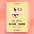 Summer night club party pastel vintage poster template dangerous shark decorative design vector