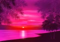 Summer night. Palm trees on the background of Royalty Free Stock Photo