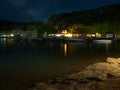 Summer night view of the lakes Woerth in Klagenfurt Royalty Free Stock Photo