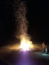 Summer nights camp fire love Royalty Free Stock Photo