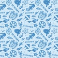 Summer, Ocean, beach image seamless pattern