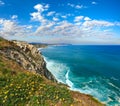 Summer ocean coastline view in Getxo town, Spain