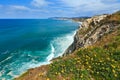 Summer ocean coastline view in Getxo town (Spain).