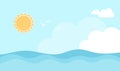 Summer Ocean Sun Sky Vector Royalty Free Stock Photo