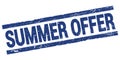 SUMMER OFFER text on blue rectangle stamp sign