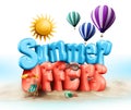 Summer Offers Design Illustration in 3D Rendered Graphics Royalty Free Stock Photo