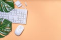 Summer office background with keyboard Royalty Free Stock Photo