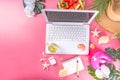 Summer office, working background Royalty Free Stock Photo