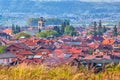 Summer old town panorama in Bansko, Bulgaria Royalty Free Stock Photo