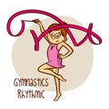 Summer Olympic Sports. Gymnastics Rhythmic. Tare Royalty Free Stock Photo