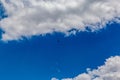 Summer in Omaha, aircraft in blue sky background over Ed Zorinsky lake park, Omaha, Nebraska Royalty Free Stock Photo