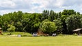 Summer in Omaha, Children play area in Ed Zorinsky lake park, Omaha, Nebraska Royalty Free Stock Photo