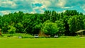 Summer in Omaha, Children play area in Ed Zorinsky lake park, Omaha, Nebraska Royalty Free Stock Photo