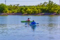 Summer in Omaha, Kayaks on the lake at Ed Zorinsky lake park, Omaha, Nebraska, USA