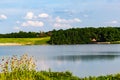 Summer in Omaha, Levy and Pier on the Eastern shore of the lake at Ed Zorinsky Lake Park Omaha NE