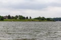 Summer in Omaha, View of the green summer vegetation surrounding the lake at Ed Zorinsky lake park, Omaha, Nebraska, USA Royalty Free Stock Photo