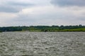 Summer in Omaha, View of the green summer vegetation surrounding the lake at Ed Zorinsky lake park, Omaha, Nebraska, USA Royalty Free Stock Photo