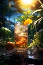 Summer orange cocktails with fresh citrus fruits. Hard seltzer, lemonade, refreshing drinks, low alcohol mocktails