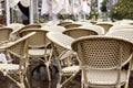 Summer outdoor cafe in town Royalty Free Stock Photo