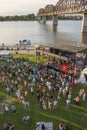 Summer outdoor concert, WFPK Waterfront Wednesday, Louisville, K Royalty Free Stock Photo