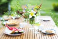 Summer outdoor party with watermellon and lemonade Royalty Free Stock Photo