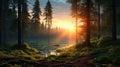 summer outdoor scenery sunrise landscape