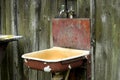 Summer outdoor washbasin in a rural homestead, Lithuania