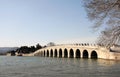 The Seventeen Arch Bridge at the Summer Palace in Beijing, China Royalty Free Stock Photo