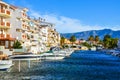 Summer panorama of Empuriabrava with yachts, boats and waterways in Costa Brava, Catalonia, Spain