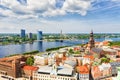 Summer panorama of Riga, Latvia Royalty Free Stock Photo