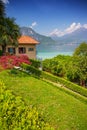 Summer panoramic view at Como lake, Bellagio town, Italy Royalty Free Stock Photo