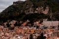 Summer panoramic view of Taormina architecture