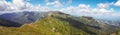 Summer panoramic view of Tatra Mountains, Kasprowy Wierch. Panorama landscape. Royalty Free Stock Photo