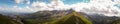 Summer panoramic view of Tatra Mountains, Kasprowy Wierch. Panorama landscape Royalty Free Stock Photo